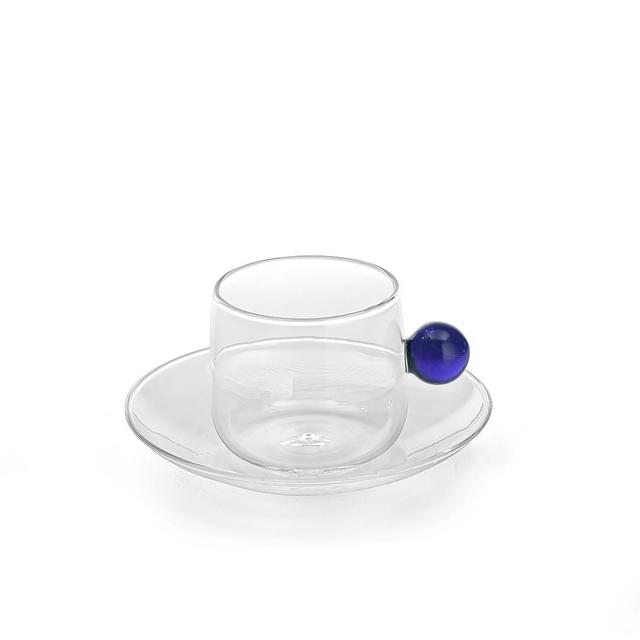Blue and Green Bilia Espresso Cup & Saucer