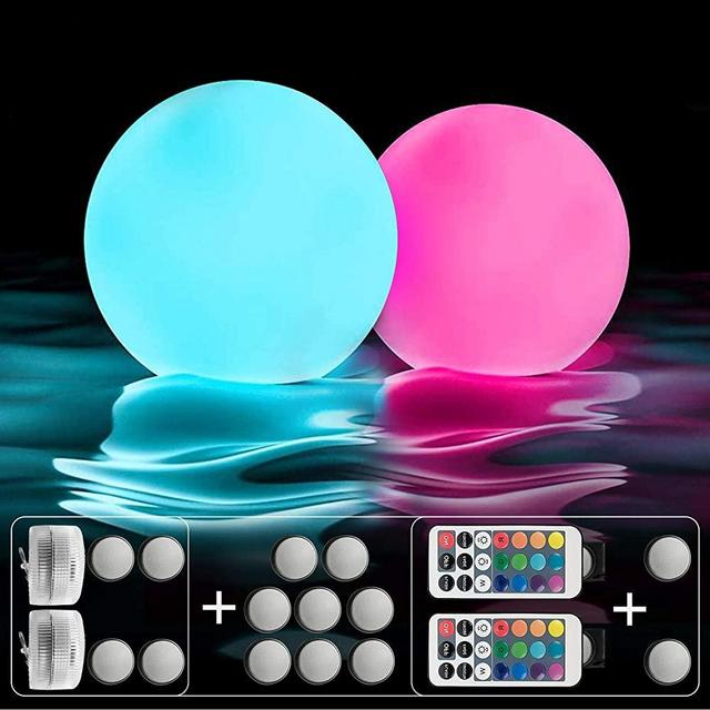 IOKUKI Pool Toys 16'' Inflatable LED Light Up Beach Ball with Remote, 13 Colors/4 models/10 Grade Brightness Glow Ball Great for Beach Pool Party Outdoor Games and Decorations