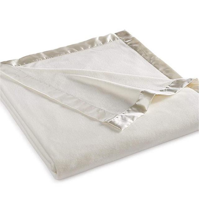 Martha Stewart Easy Care Soft Fleece Blanket (Queen, Ivory White)