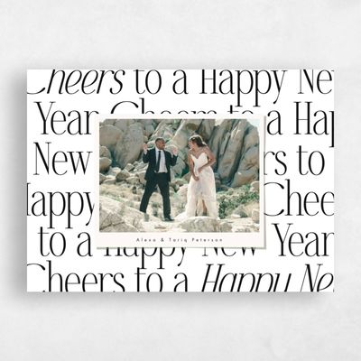 Black Standard Holiday Card - Bluestone