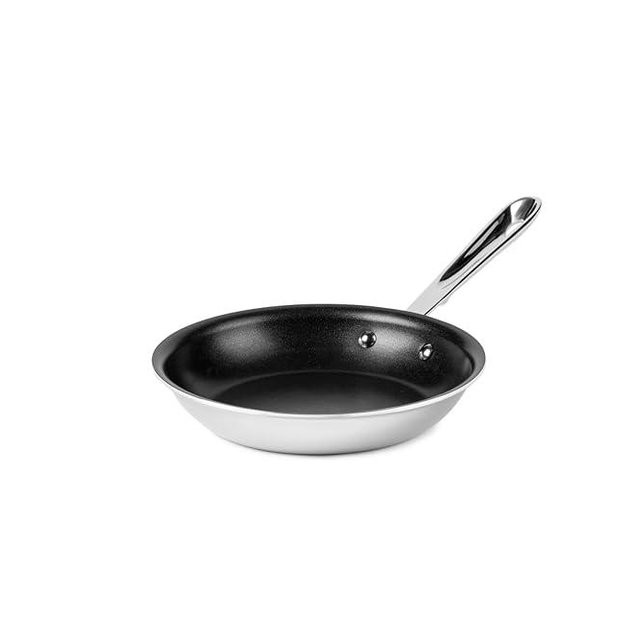 All-Clad D3 8 Inch Stainless Steel Pro Non Stick Frying pan, 3-Ply Stainless Steel Pan, Induction, Oven Broiler Safe 500F Skillet, Professional Cookware, Silver