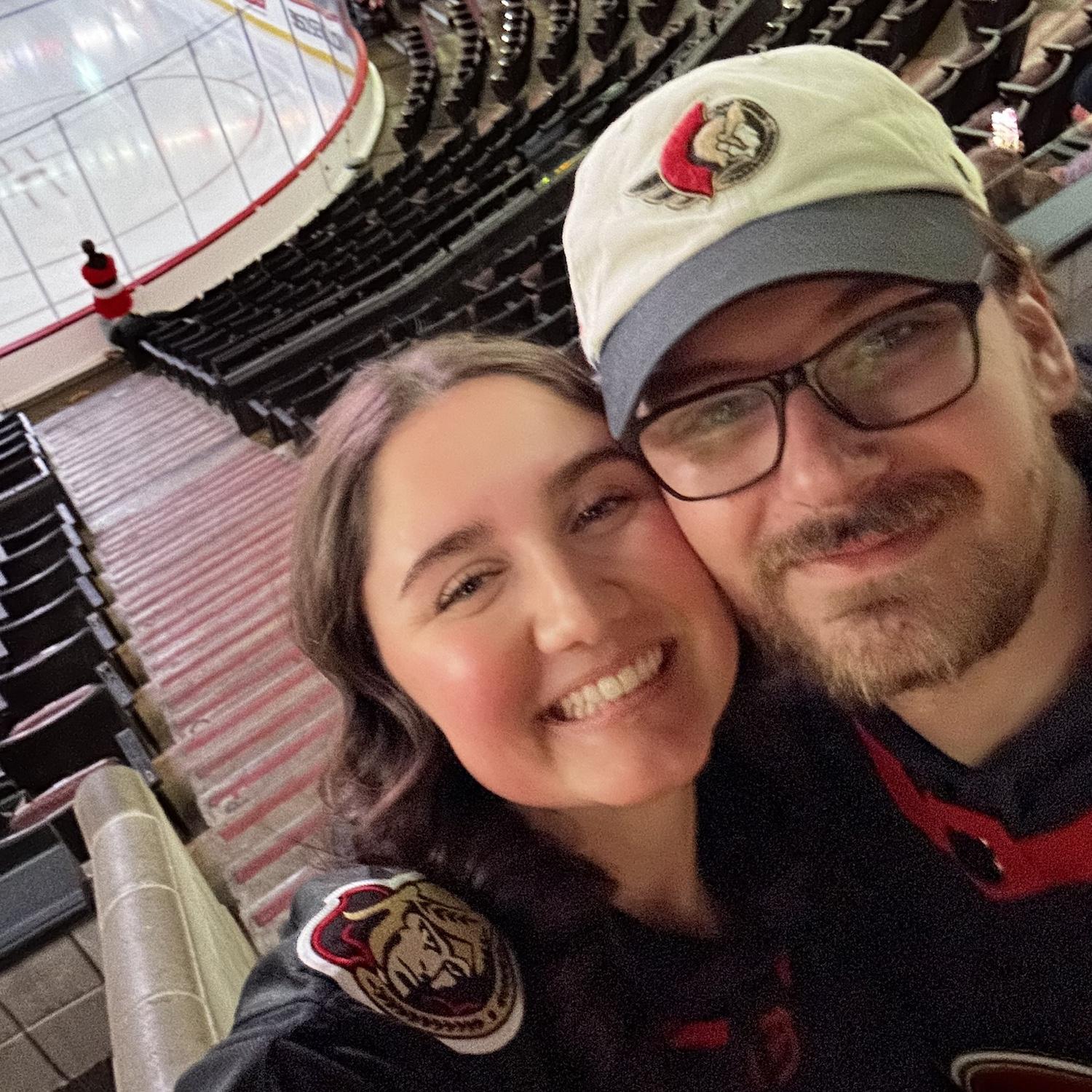 Cisco took Kenzie to her very first hockey game.