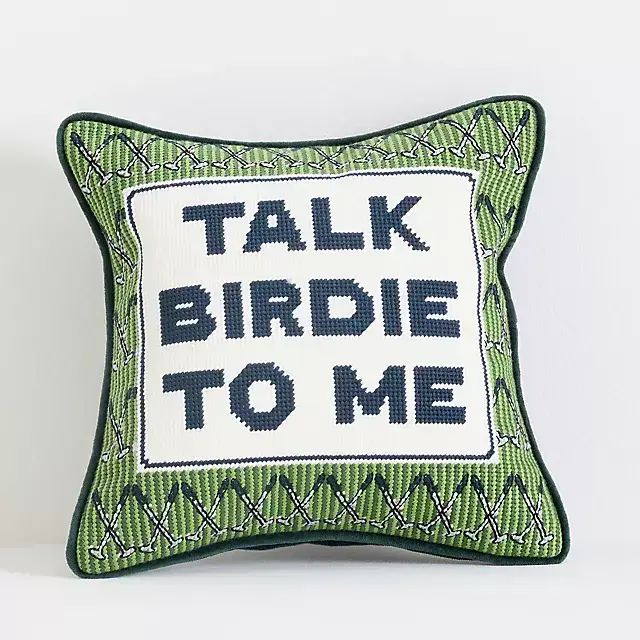Furbish Studio Game Day Petite Needlepoint Pillow