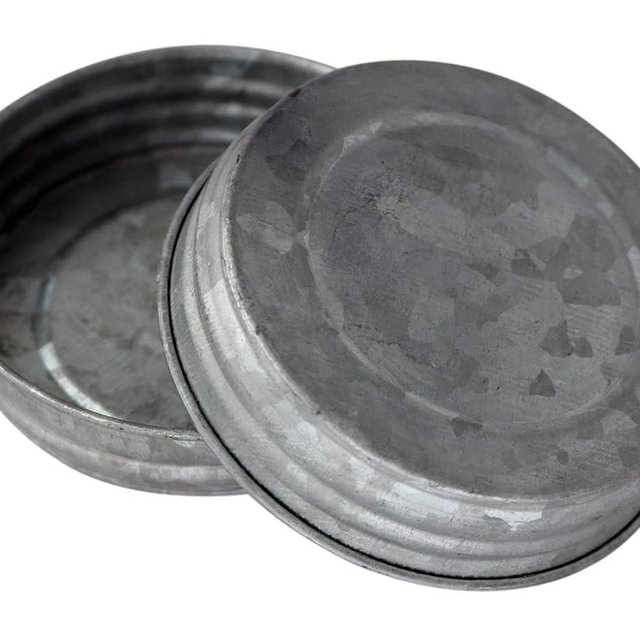 Galvanized Vintage Reproduction Lids for Mason, Ball, Canning Jars (4 Pack, Wide Mouth)