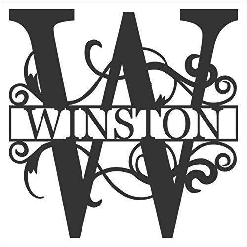 AJD Designs Personalized Last Name W Door Hanger - 20&quot; Metal Monogram Door Hanger- Metal Last Name Sign - Split Letter Monogram - Initial Door Wreath - Last Name Wall Decor - Metal Wall Decor - Gift