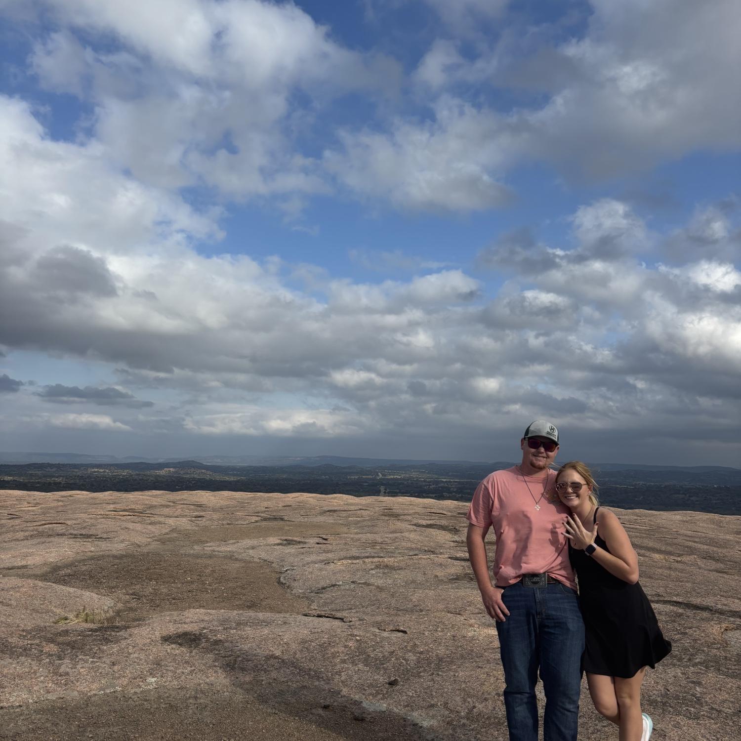 We got engaged on Enchanted Rock and this was our first picture as an engaged couple!