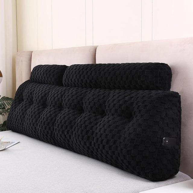 Gpround Wedge Headboard Pillows + A Long and Short Head Roll Pillows Bed Wedge Pillow for Headboard Large Bolster for Bed Backrest Pillows for Sitting in Bed