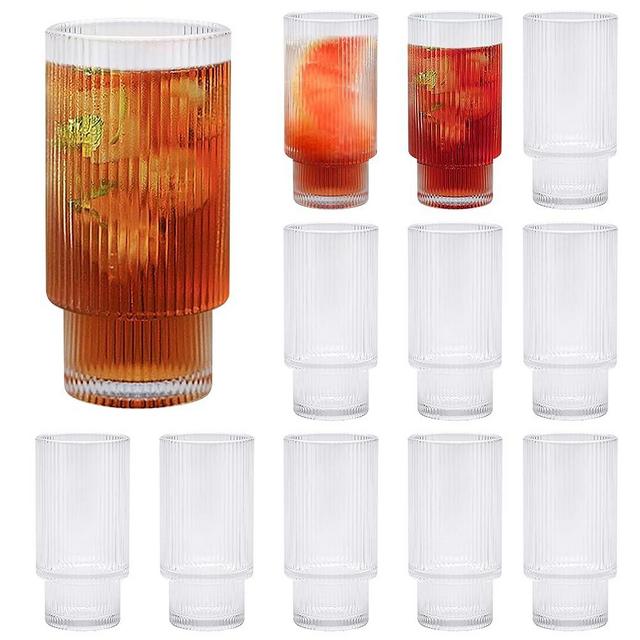 Cadamada Drinking Glasses,11oz Cocktail Glasses,Sutiable for Glasses for Wine, Fruit Juice, Cocktails, Drinks, Office, Parties, Weddings and Gifts (12pcs)