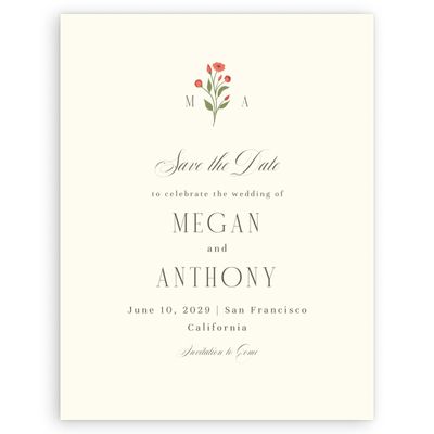 Light Butter, Yellow Wedding Digital Save the Date - Feuille Portrait