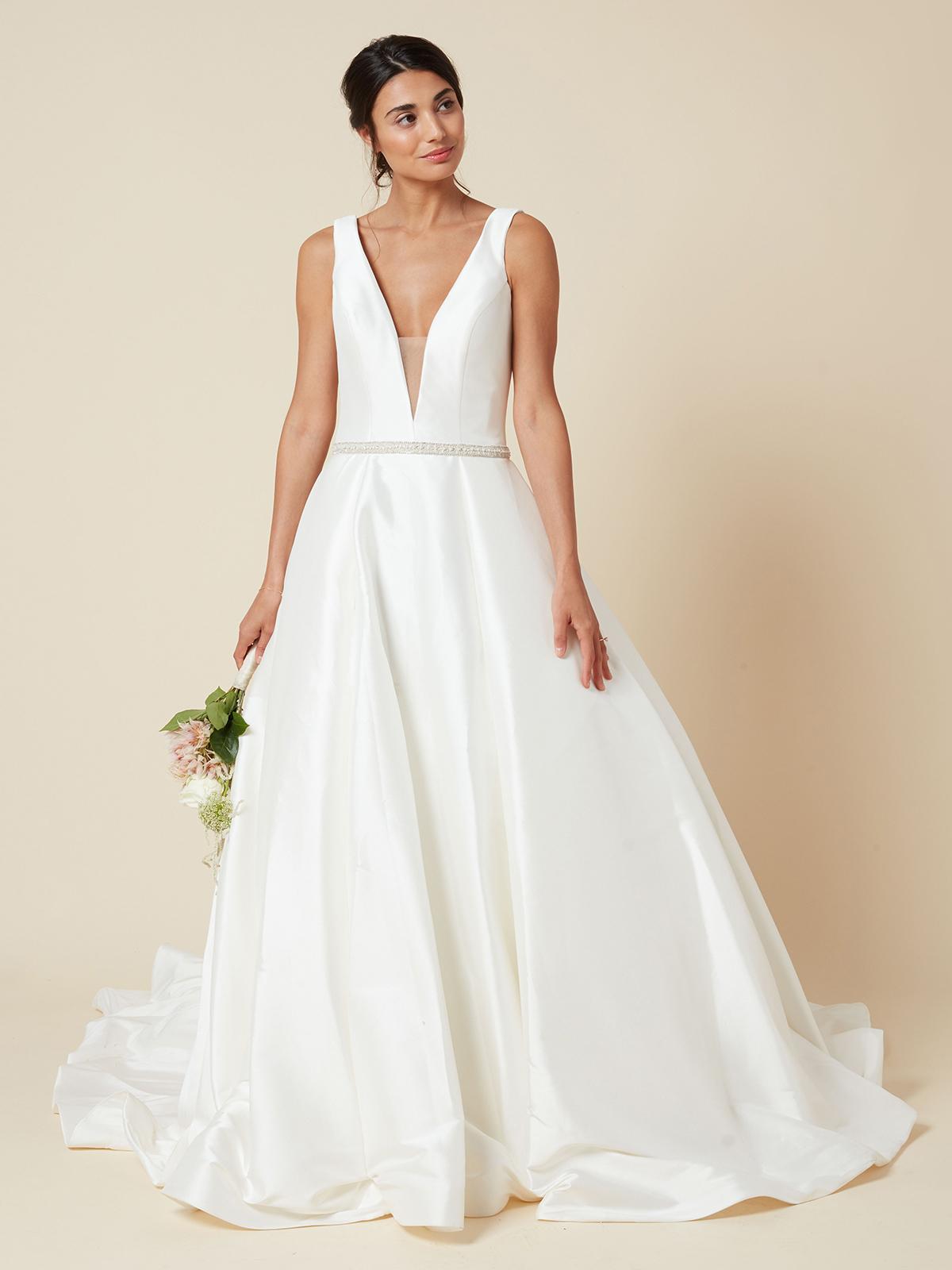 open back wedding gown