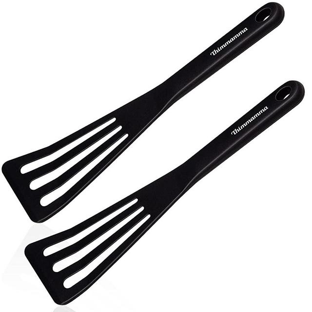 Silicone Fish Spatula, 2 Piece Heat Resistant Silicone Slotted Fish Turner Cooking Spatula for Nonstick Cookware Pans, BPA Free Silicone Spatula Beveled Edges Dishwasher Safe for Kitchen, 12.2 inch