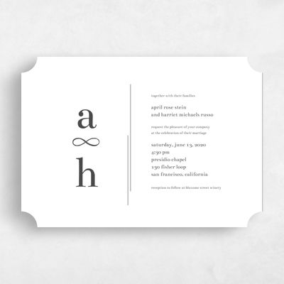 White Ticket Wedding Invitation - Powell Landscape