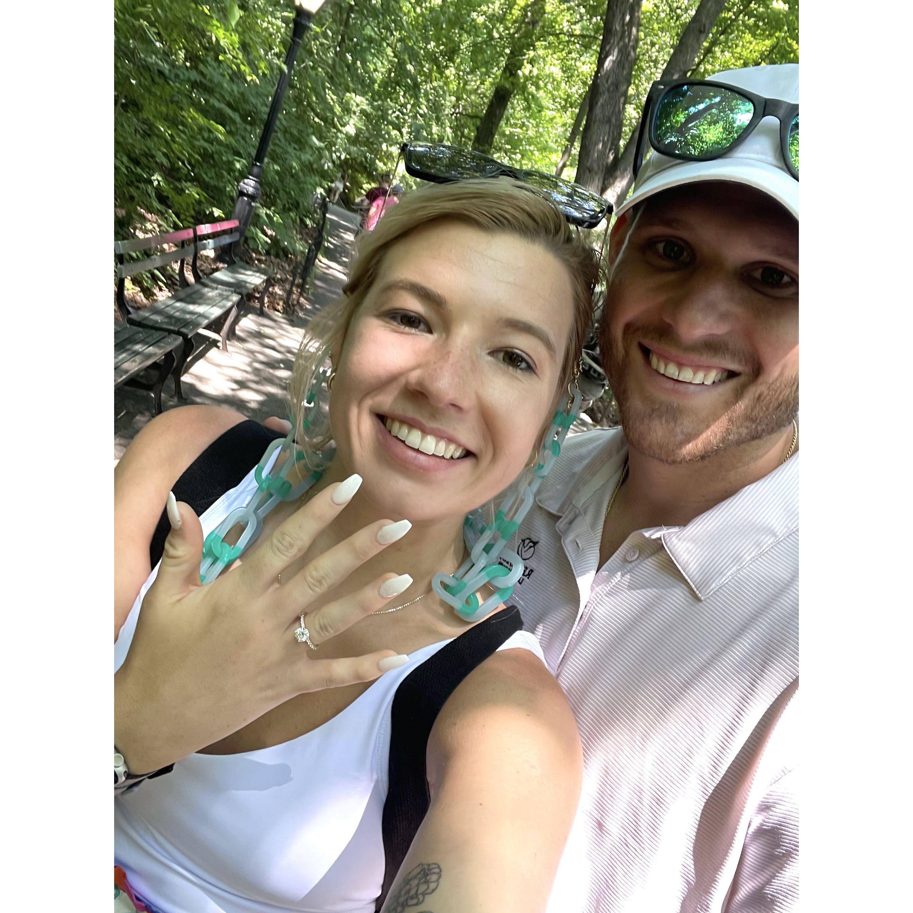 June 2022- Kirby proposed on our trip to New York after walking miles around Central Park.