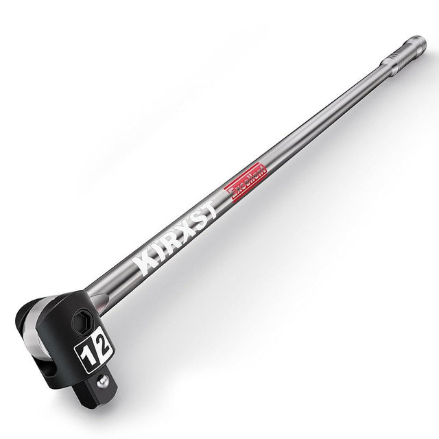KIRXST 25-Inch 1/2” Drive Breaker Bar, 250° Rotatable Head, Heavy Duty Extension Breaker Bar, Ball Lock Function, Laser Marking, Mechanical Work, Automobile and Motorcycle Maintenance and Repair