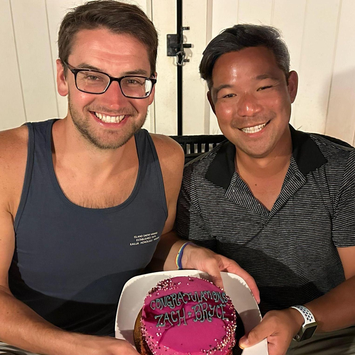 Celebrating our engagement back on O'ahu with family!