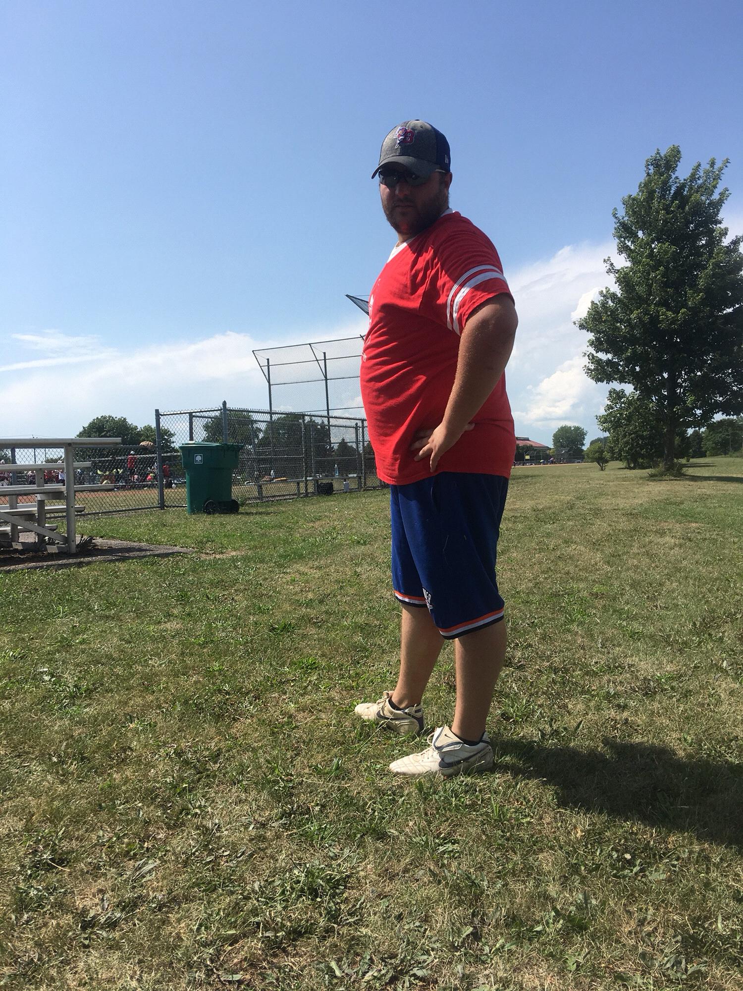 Watching PJ’s summer softball league in the city! He’s really good!