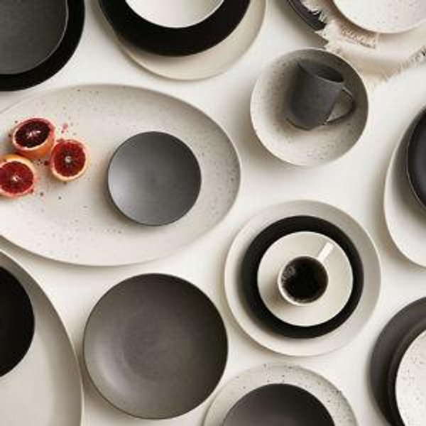 Craft Linen Cream Grey Stoneware Dinner Plates, Set of 8 + Reviews | Crate & Barrel
