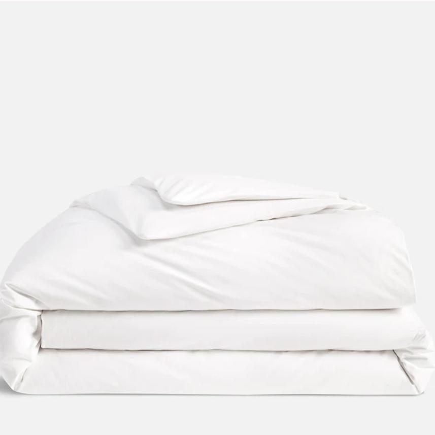 Classic Percale Duvet Cover King Solid White
