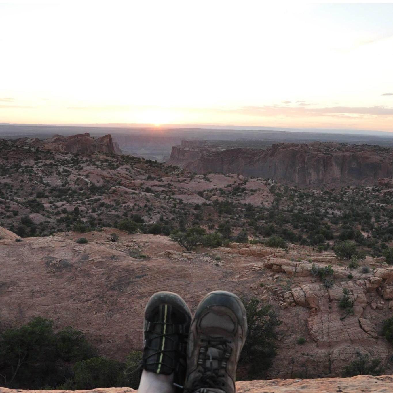 Watching the sunset together in Canyonlands National Park