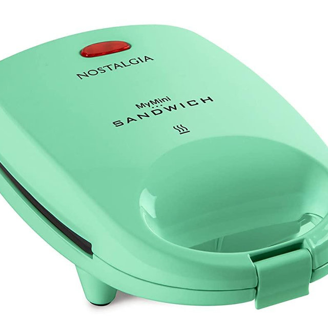 Nostalgia MSAND5MG MyMini Personal Sandwich Maker Pizza Pockets, Quesadillas, Breakfast, Paninis, Mini, Mint Green