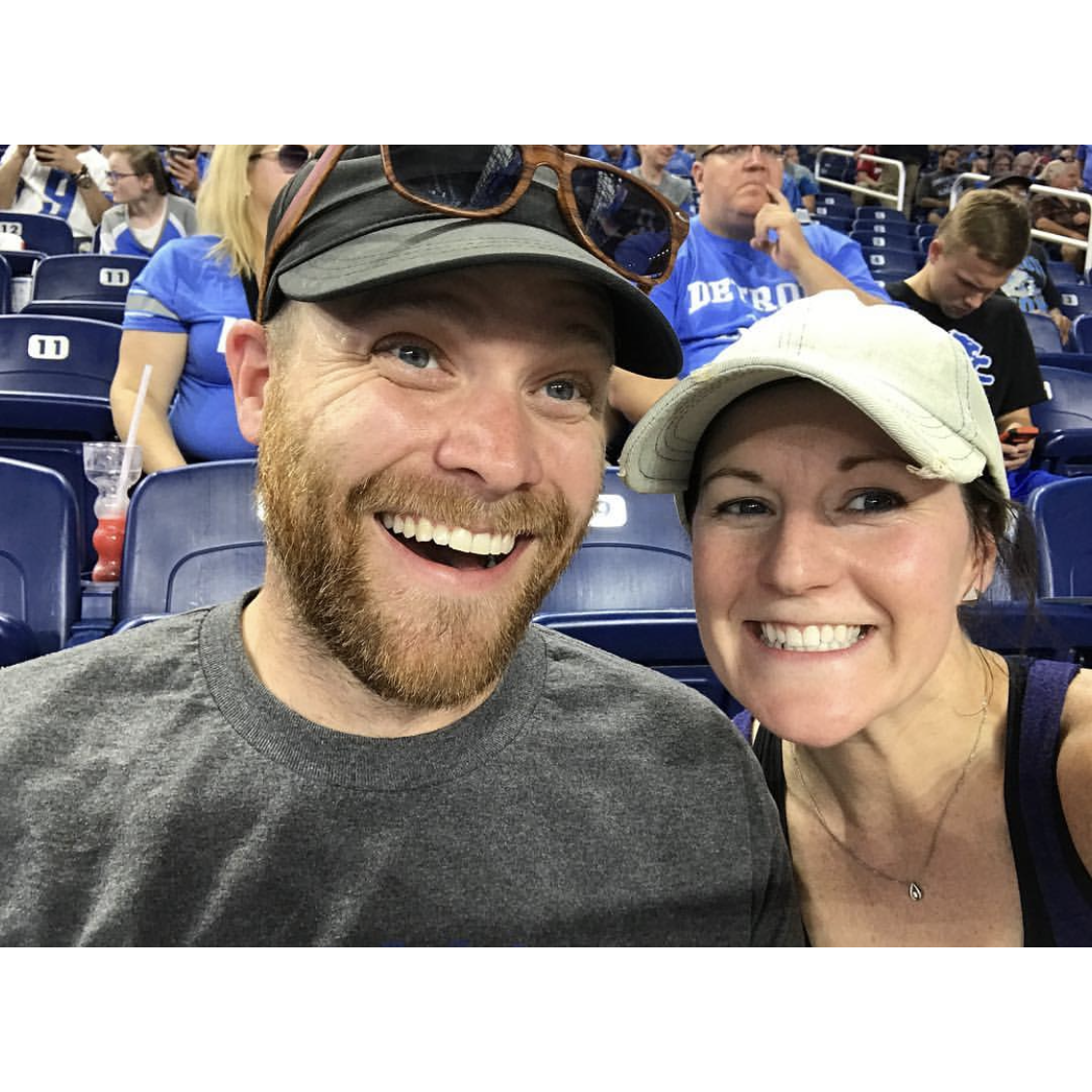 Kelly's first pro football game. Go Lions!
