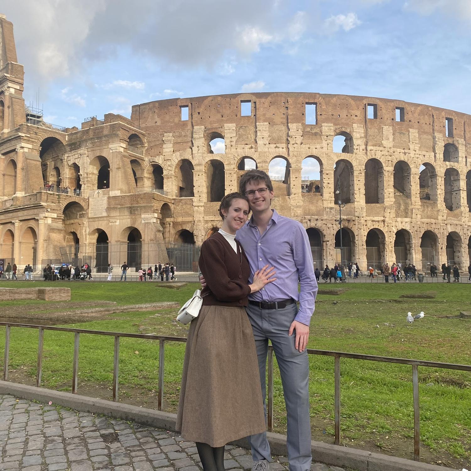 After Maggie's graduation, we took a trip to Italy to visit Chris' brother Nick. Here we are in front of the Colosseum.