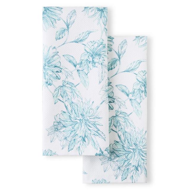 Fiesta Floral Cotton Kitchen Towel Set of 2, 16" x 28"