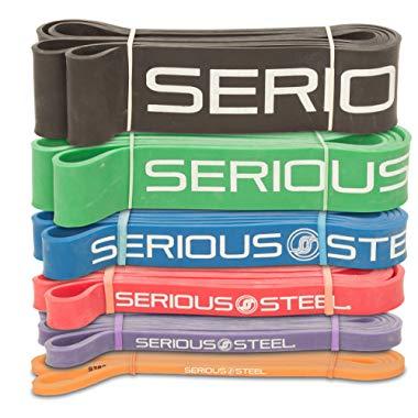 Serious Steel Assisted Pull-Up Band, Resistance & Stretch Band | Powerlifting Bands | Pull-up and Band Starter e-Guide Included (Single Unit) 41-inch