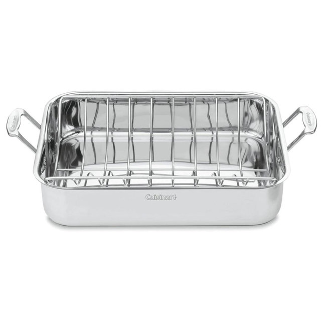 Cuisinart 16-Inch Roaster, Chef's Classic Rectangular Roaster with Rack, Stainless Steel, 7117-16URP1