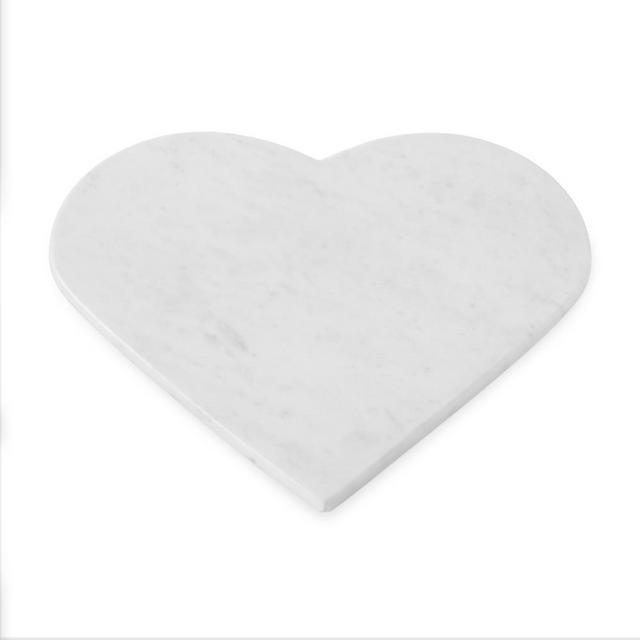 Heart Cheese Board, Large, White Marble