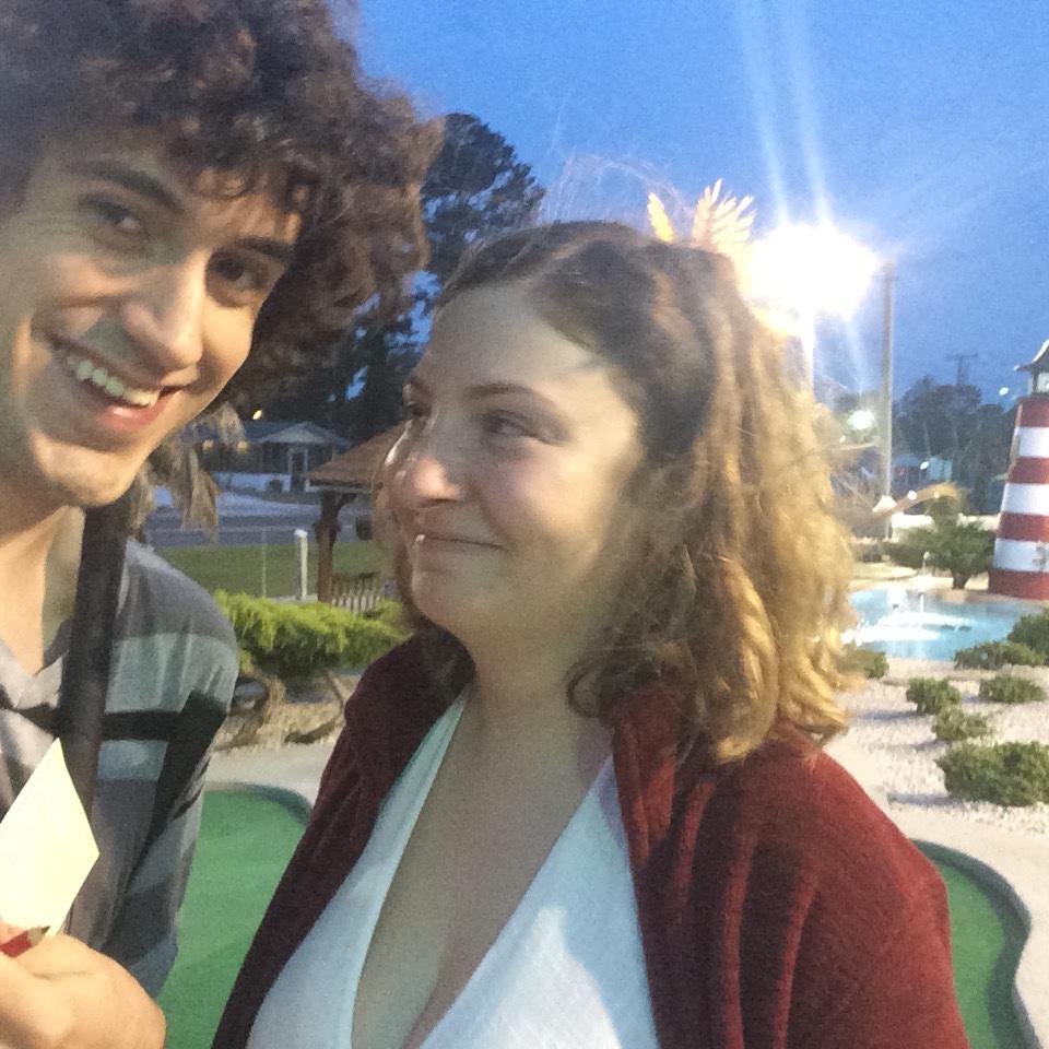 Maya losing at mini golf in Chincoteague