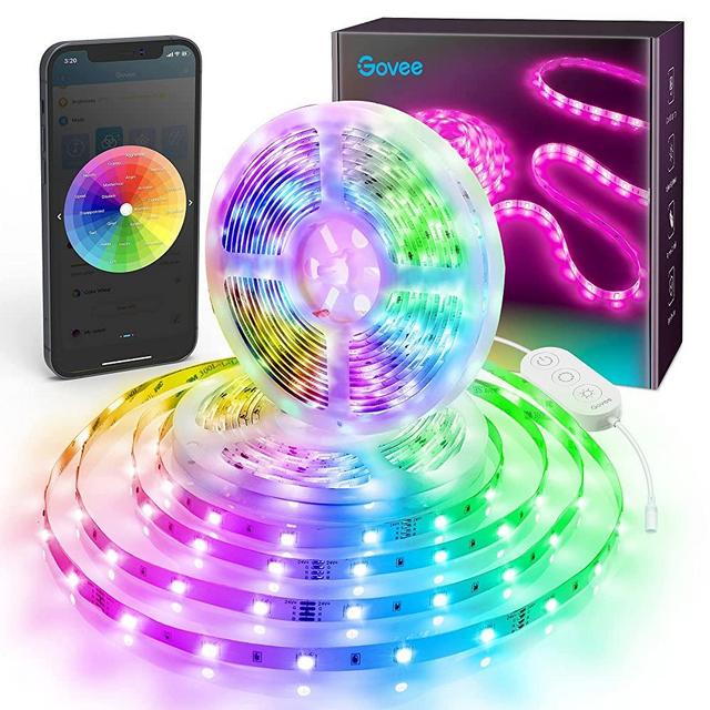 Govee Smart LED Strip Lights, 65.6ft WiFi LED Lights, Work with Alexa and Google Assistant, App Control, DIY Mode and Music Sync RGB Strip Lights for Bedroom, Living Room, Kitchen (No Remote Control)