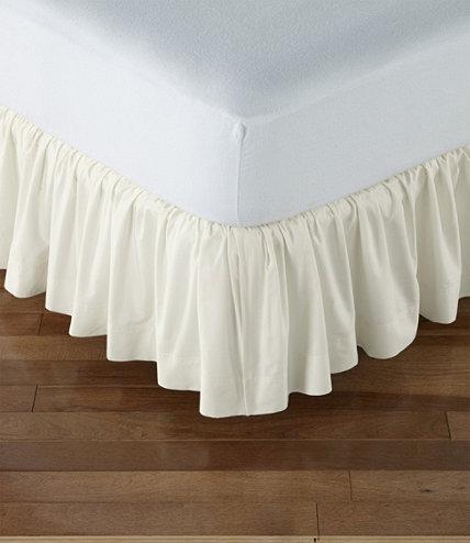 Gathered Cotton Bed Skirt (Queen, Cream)