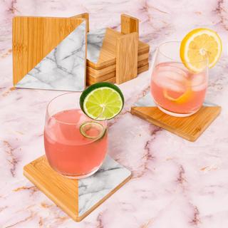 Essentials Bamboo 14-Piece Coasters Set