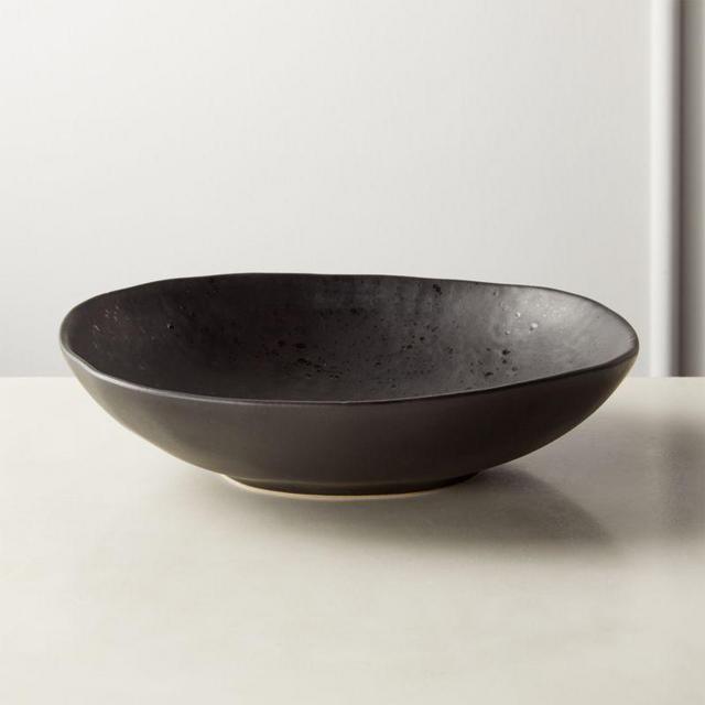 Fleck Black Reactive Pasta Bowl