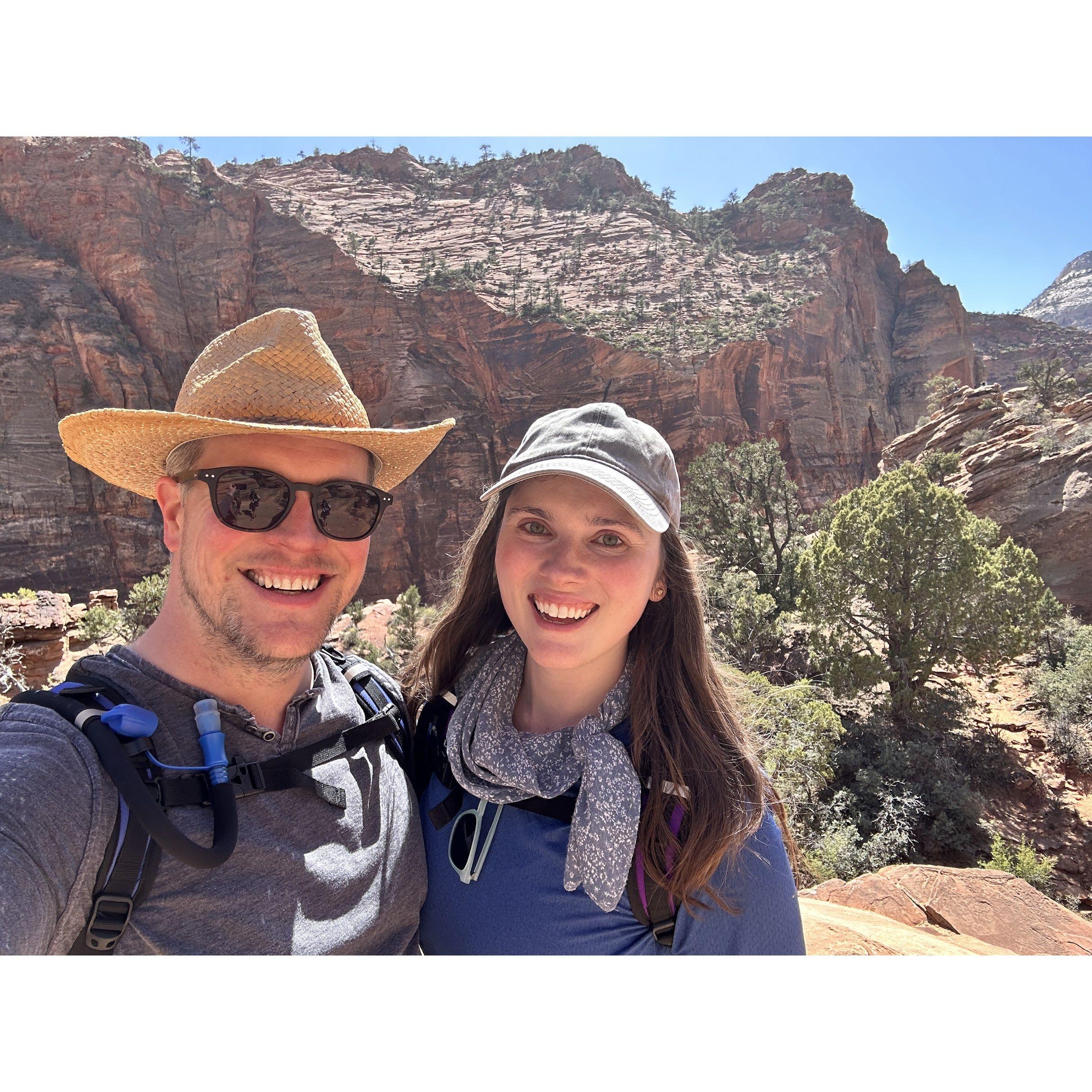 Trekking through the canyons at Zion National Park