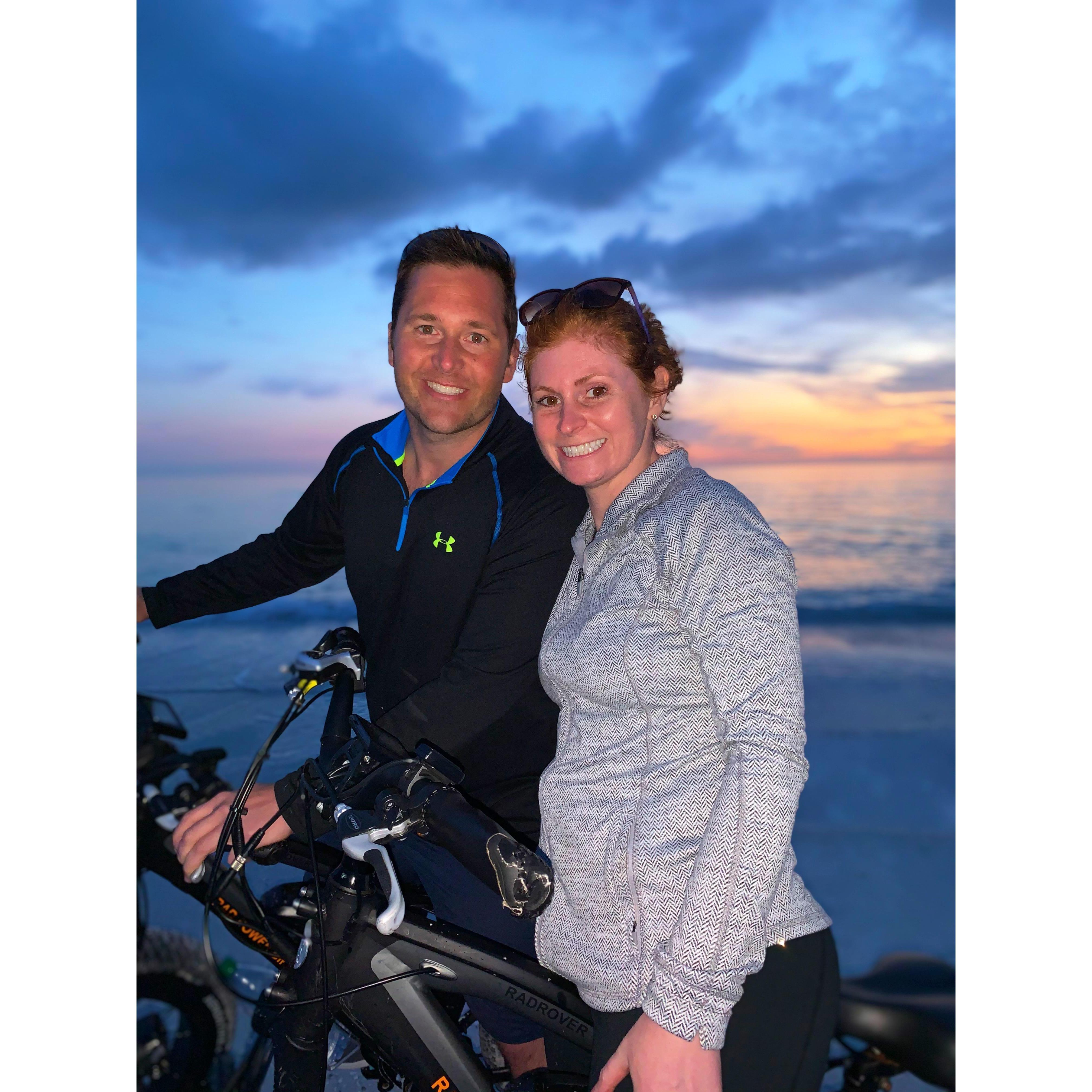 Our first vacation together in Anna Maria Island, FL. The week we went, there were record low temperatures and we spent the week on the beach but wearing sweatshirts!