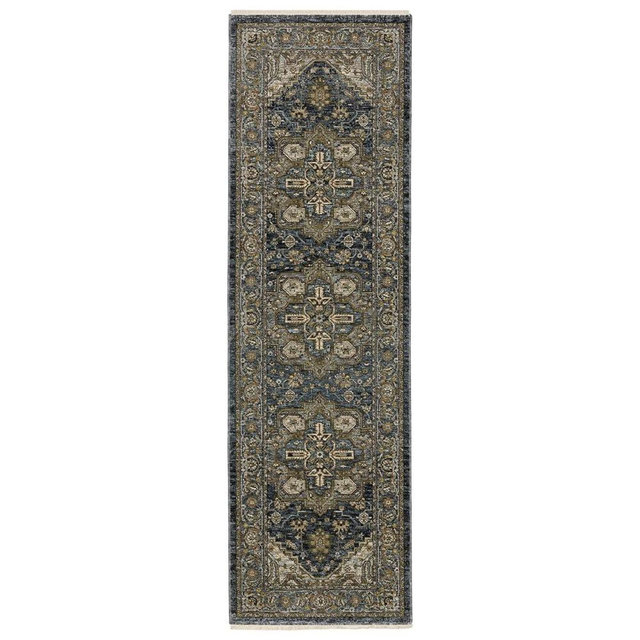 Aberdeen Traditional Rug 1144Q in Blue Runner 2' 2" X 7 ' 8"