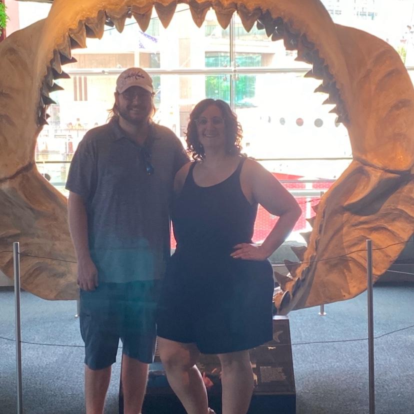 Visiting Jeff and other friends in Maryland. This was taken at the National Aquarium. Chris and Alexandra LOVE visiting zoos and aquariums.