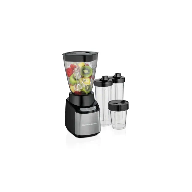 Hamilton Beach Multiblend System with 4 Shatterproof Jars Black and Stainless 52400: Smoothie & Milkshake Blender, 250W