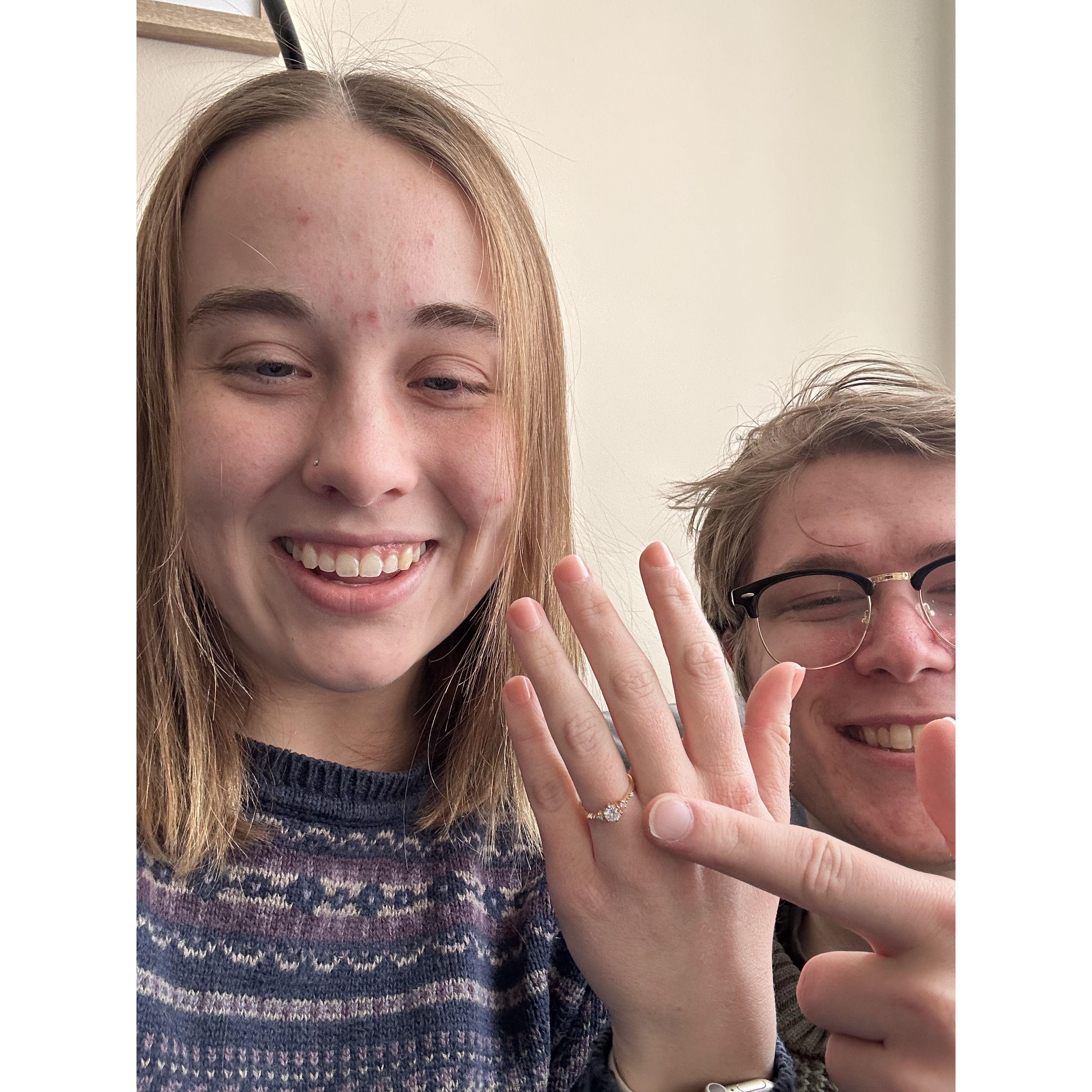 This picture was taken the day after getting engaged!