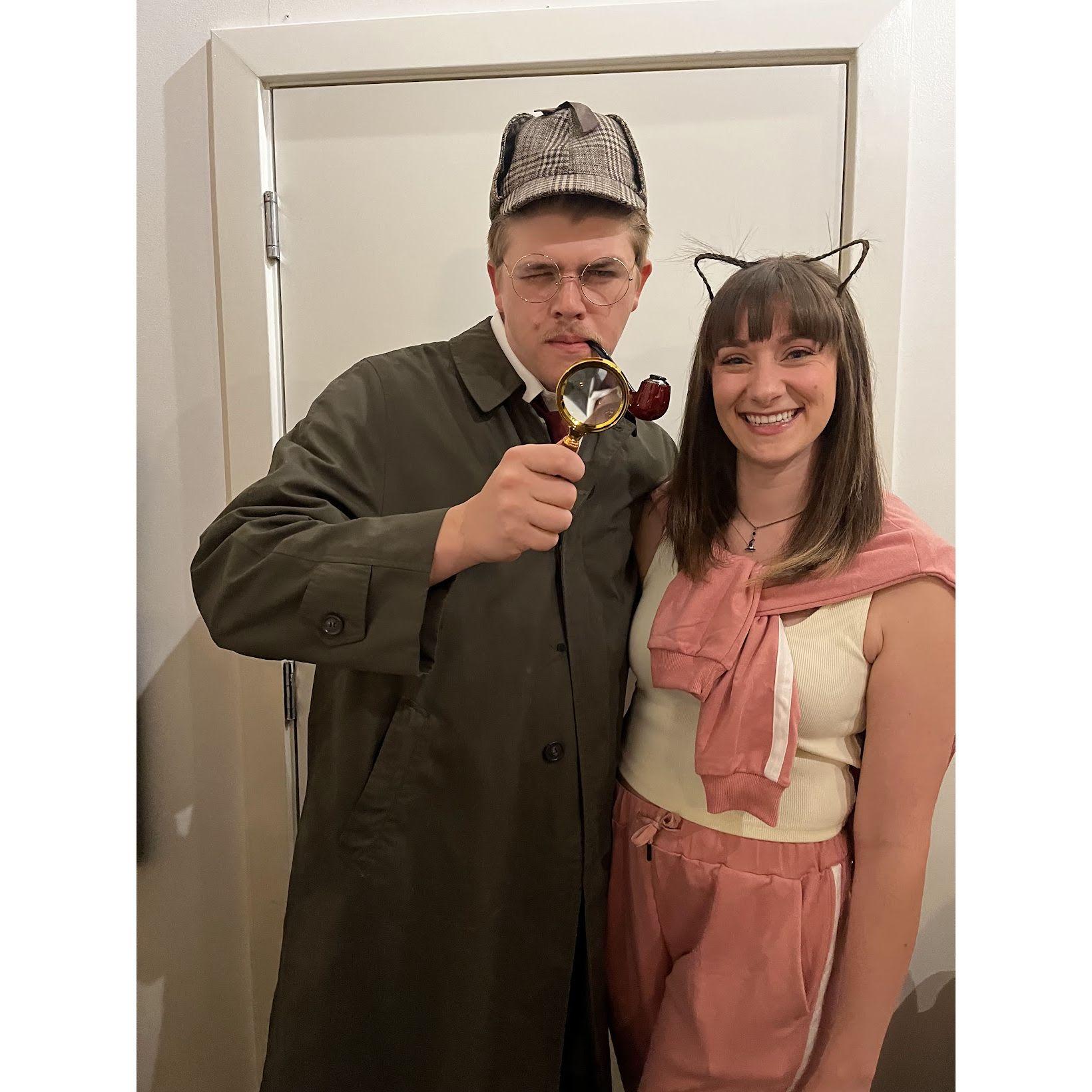 October 2022 - We went as Inspector Clouseau and the Pink Panther for halloween