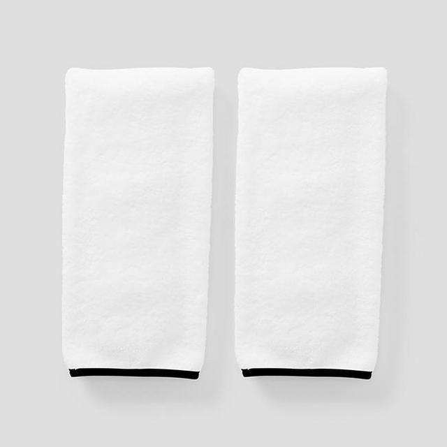 Piped Edge Hand Towels (pair) Sand
