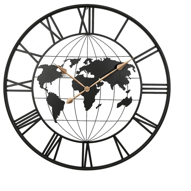 Dexmalle 36 Inch Large Black Metal Wall Clock