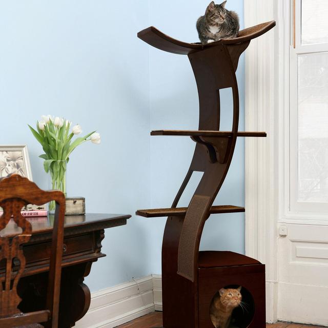 Refined Feline | Lotus Cat Tower - Expresso