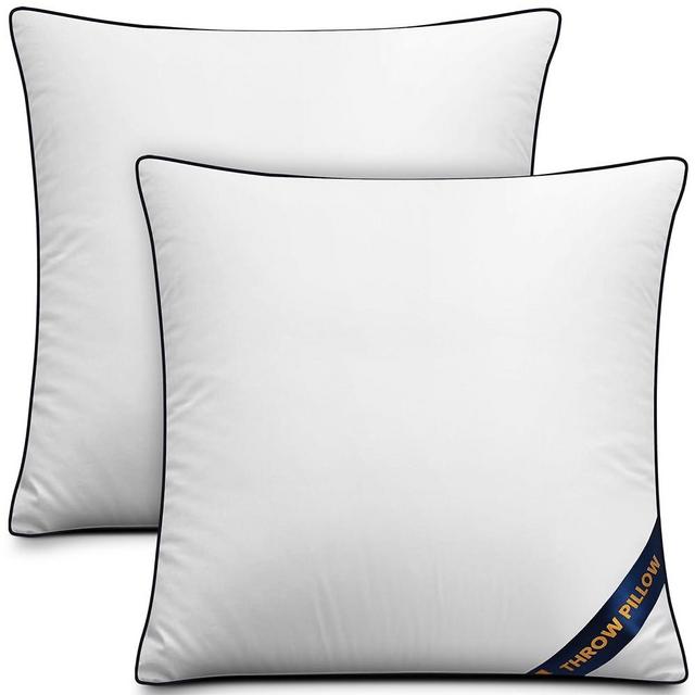 Utopia Bedding Throw Pillow Inserts (Pack of 2, White), 18 x 18 Inches Decorative Indoor Pillows for Sofa, Bed, Couch, Cushion Sham Stuffer