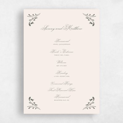 Multi-Colored Wedding Program - Camberley