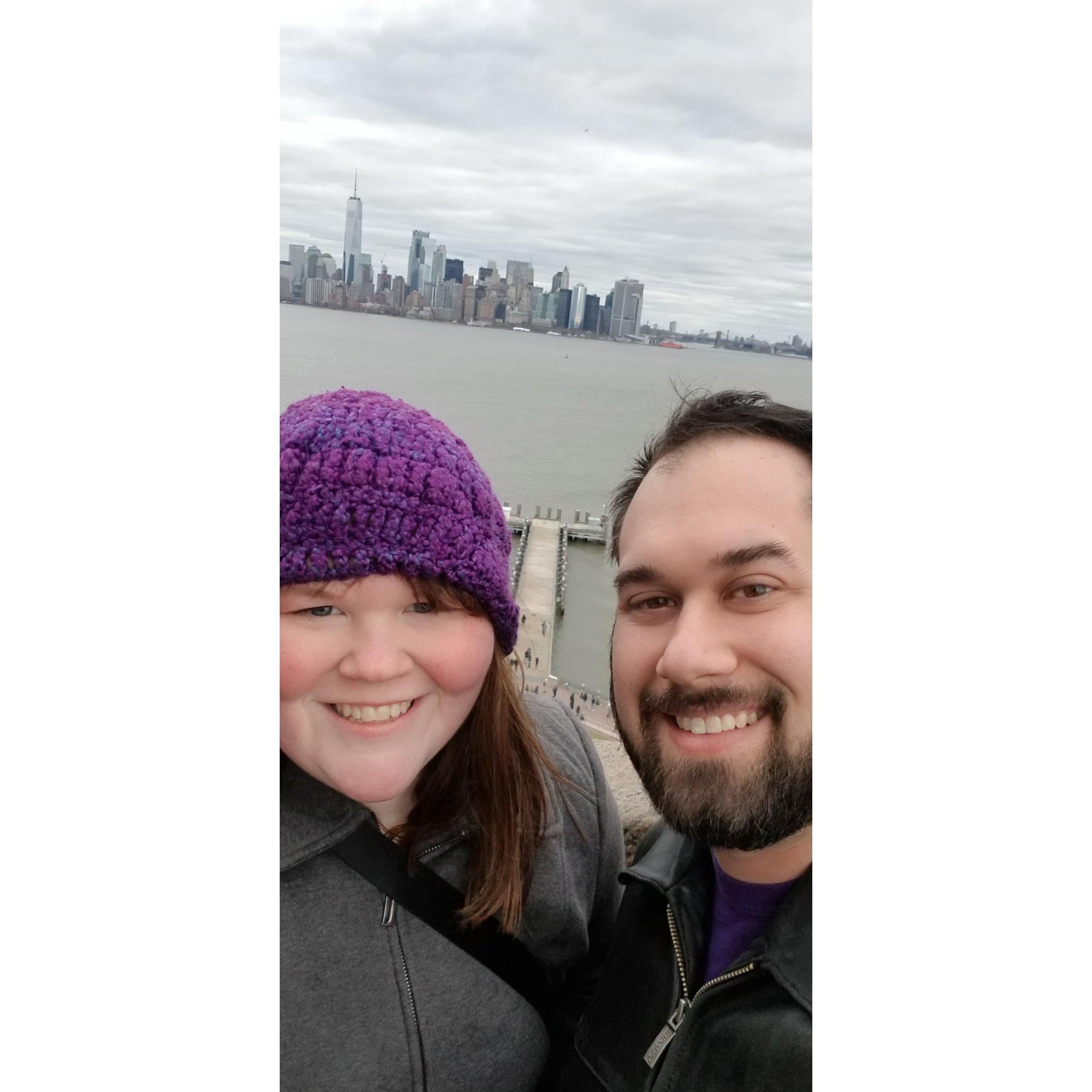 Taken from on top of the Statue of Liberty! New York City, January, 2020.