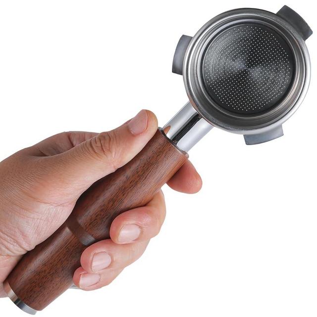 KNODOS Walnut Naked Portafilter 54mm for Breville Barista Express, Pro, Touch, Bambino Plus | Premium Bottomless Portafilter | Fits BES870XL, BES878, BES880 | Includes 18–21g Filter Basket
