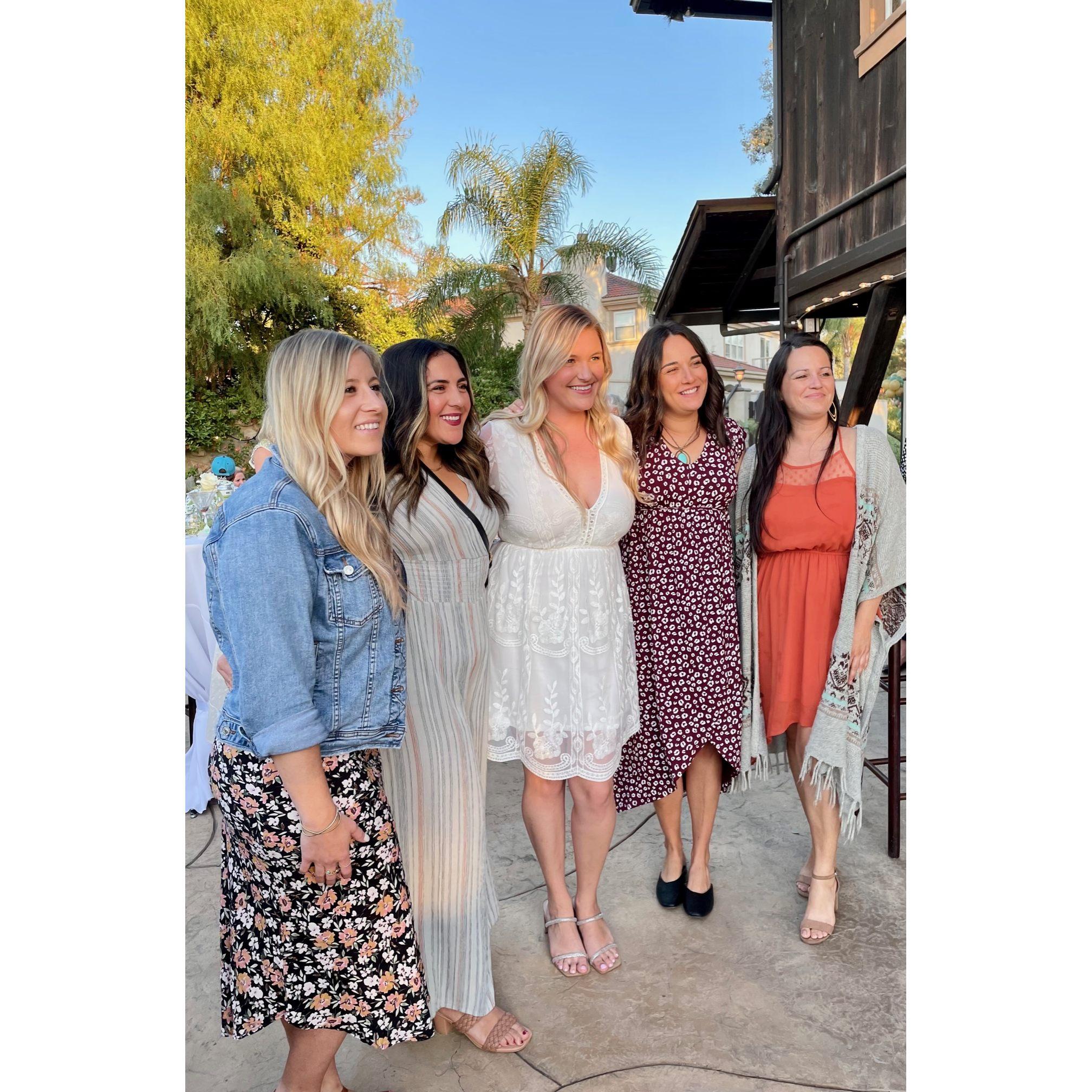 Jessica (bridesmaid), Becca, Brittany, Olivia (bridesmaid) and Jessica